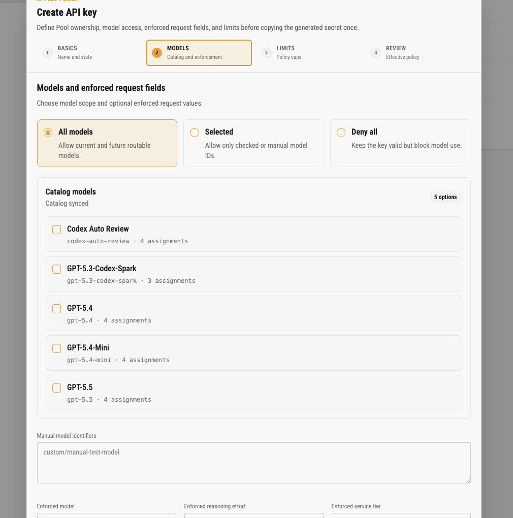 Create API key models step