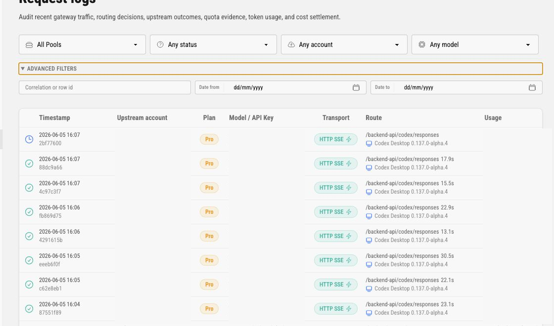 Request logs filters